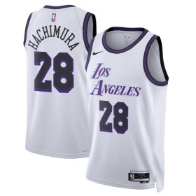 Muške NBA Dres Los Angeles Lakers Rui Hachimura 28 Nike 2022-23 City Edition Bijela Swingman